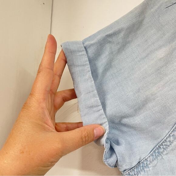 Cloth & Stone Chambray Short Sleeve Womens Blouse S Boho Beachy Coastal Cowboy - Picture 6 of 9